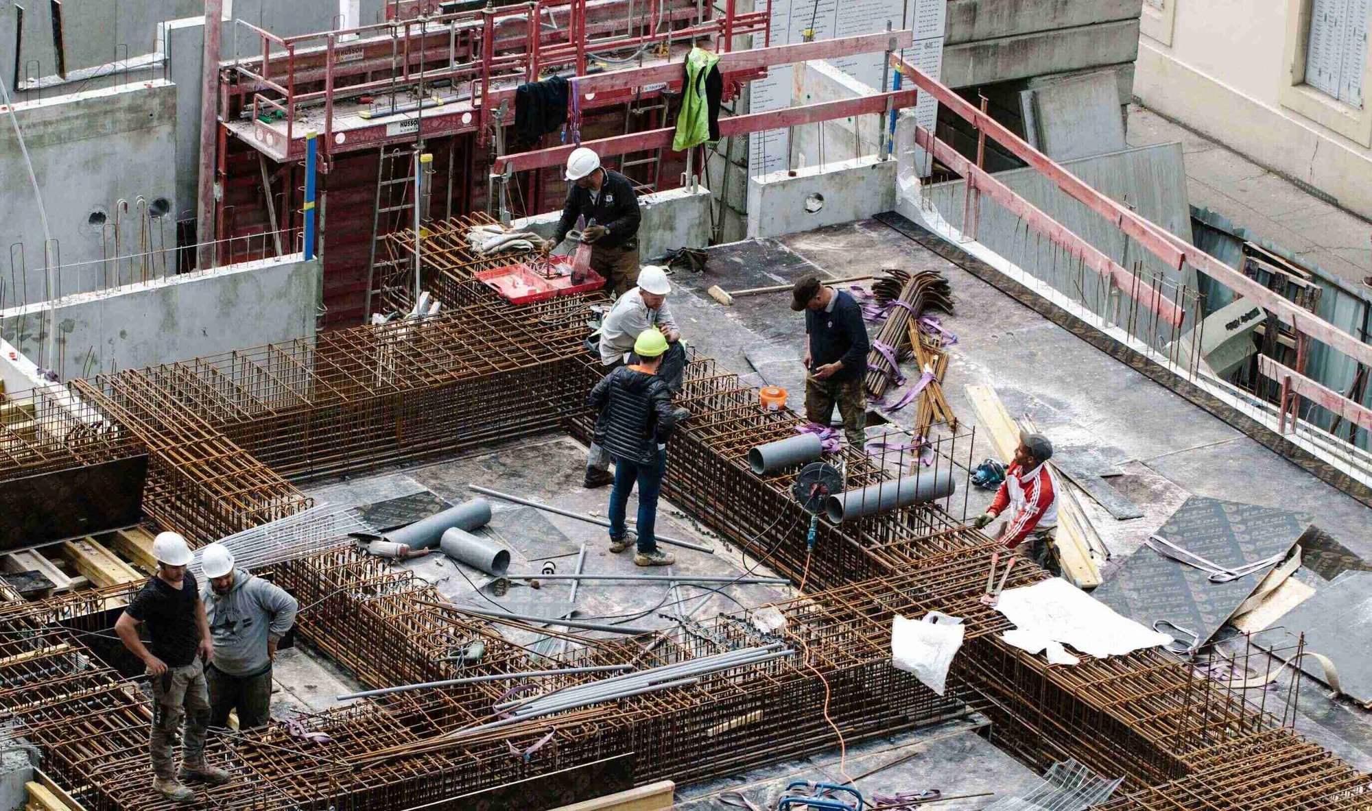 Government Contractors Working on Building Construction