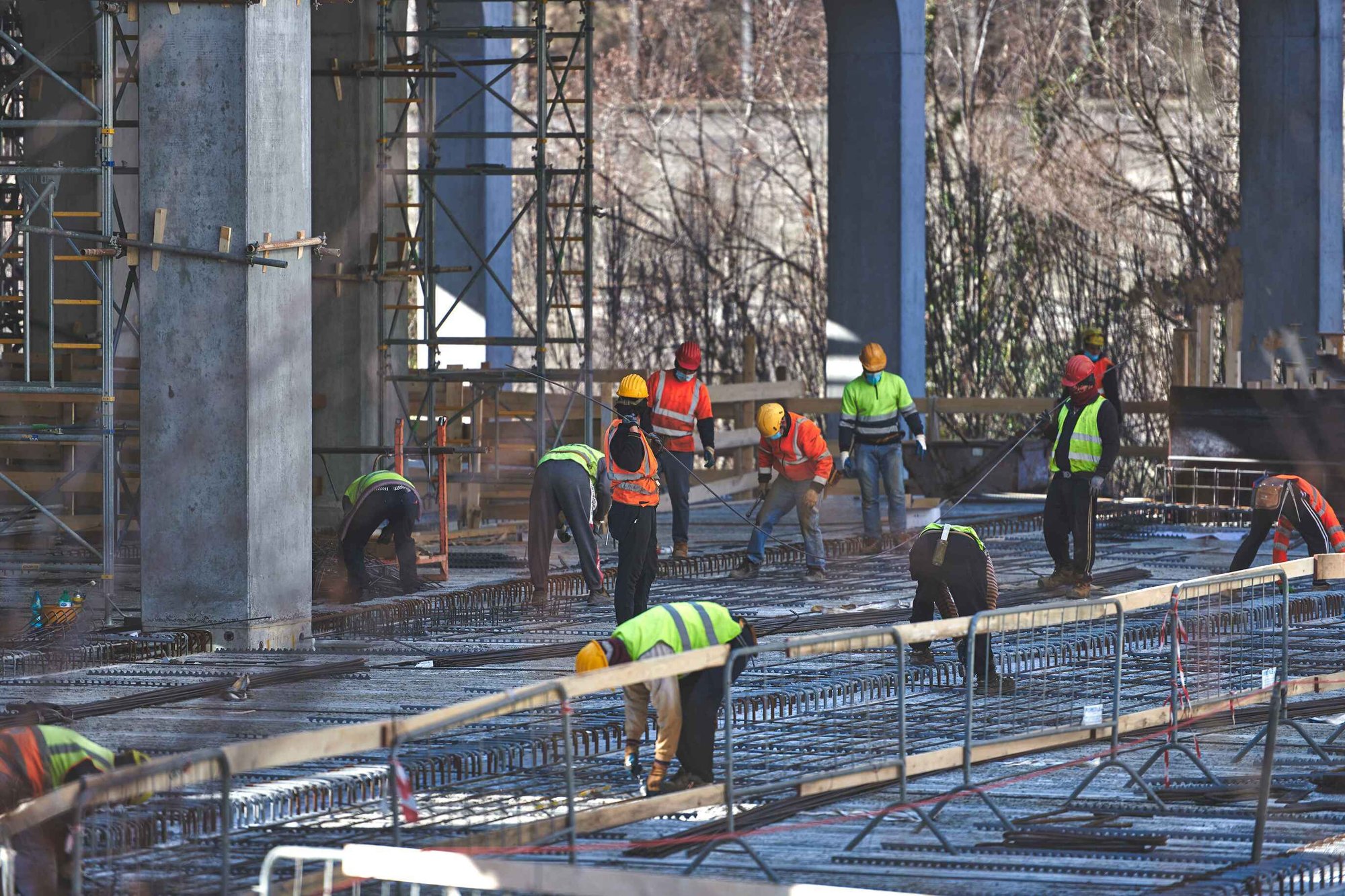 Contractors working on a construction project