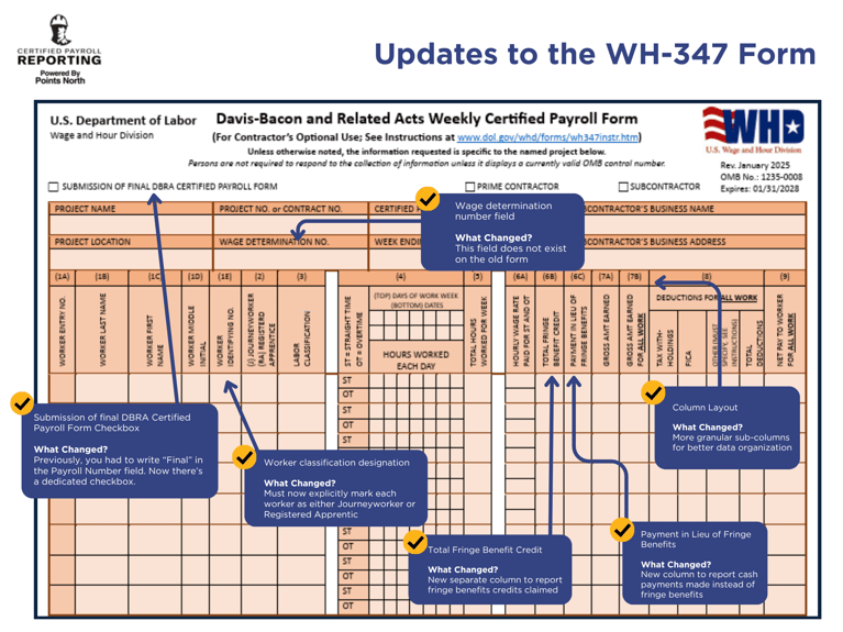 Updates to page 1 of the new WH347 form