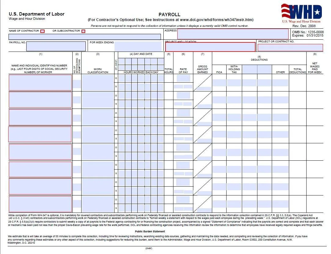 Instructions For How To Fill Out Certified Payroll Report Forms